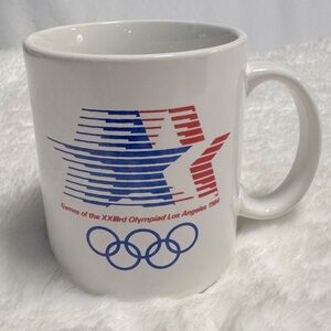 1984 Los Angeles Olympic Games Coffee Cup Mug Papel Stars Olympic Rings Vintage